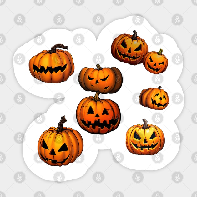 Pumpkins Halloween stikers Sticker by Micapox